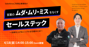 「営業のムダ・ムリ・ミスをなくすセールステック ～効率を上げるシンプルな仕組みとは～」ウェビナー開催のお知らせ ｜2025年04月18日(金) 14:00～15:00 開催